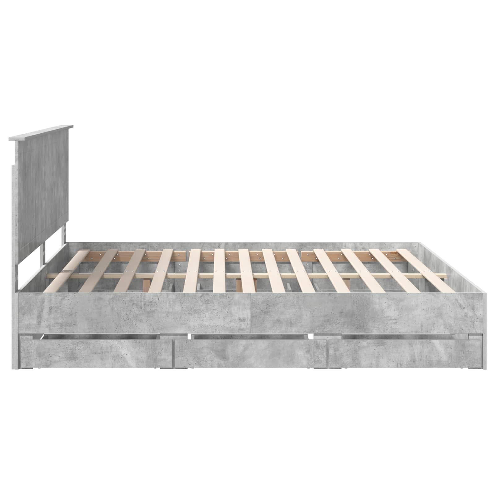 Cadre de lit Gris béton 200 x 200 cm Bois Ingénierie - XIOS