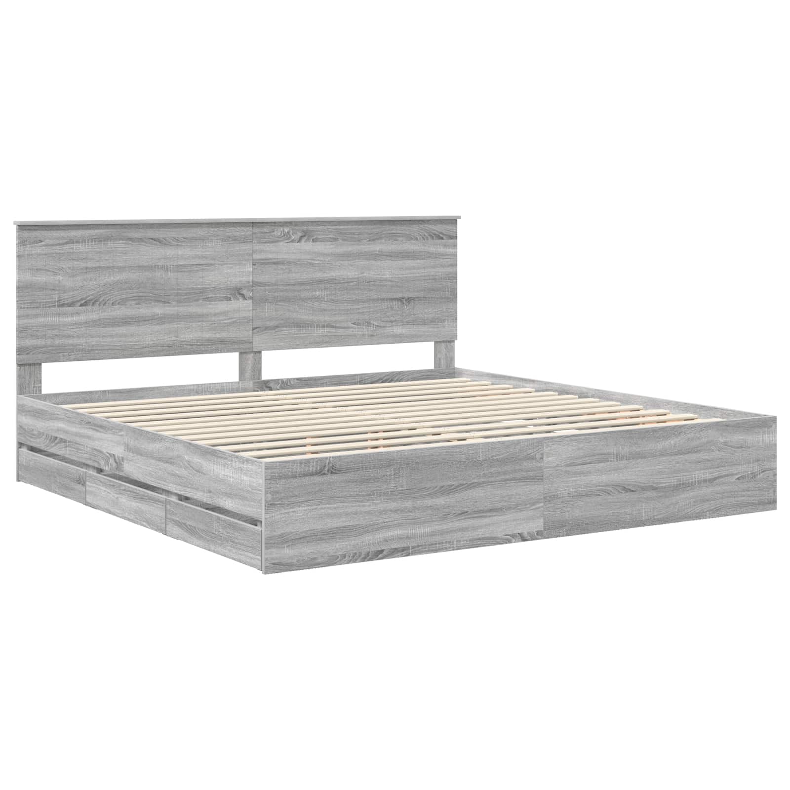 Cadre de lit Gris Sonoma 200 x 200 cm Bois Ingénierie - XIOS