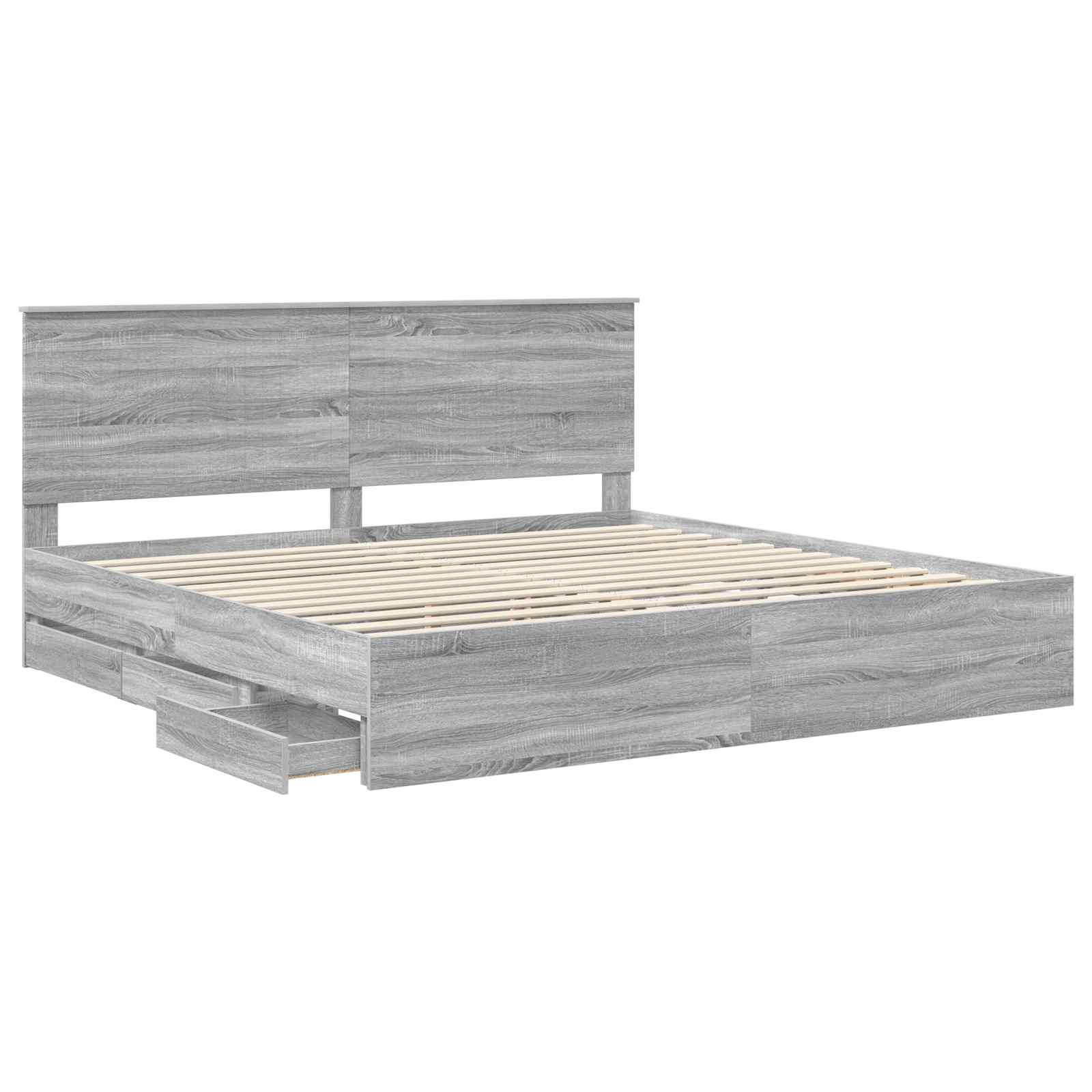Cadre de lit Gris Sonoma 200 x 200 cm Bois Ingénierie - XIOS