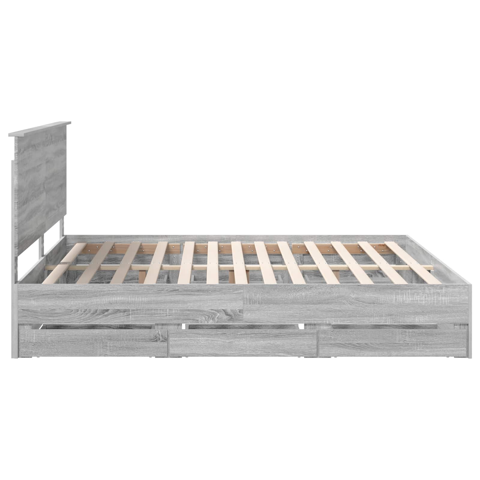 Cadre de lit Gris Sonoma 200 x 200 cm Bois Ingénierie - XIOS