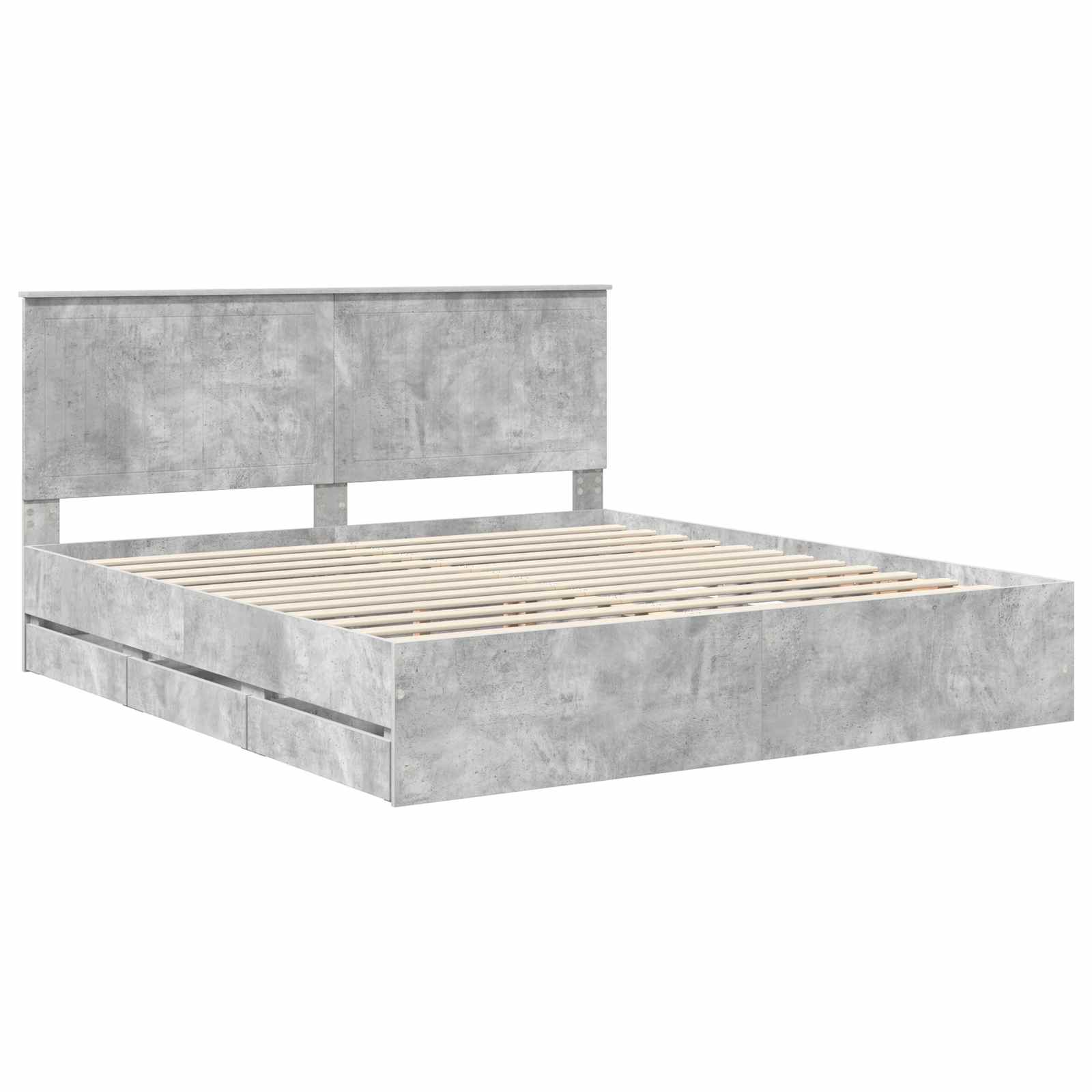 Cadre de lit Gris béton 180 x 200 cm Bois Ingénierie - XIOS