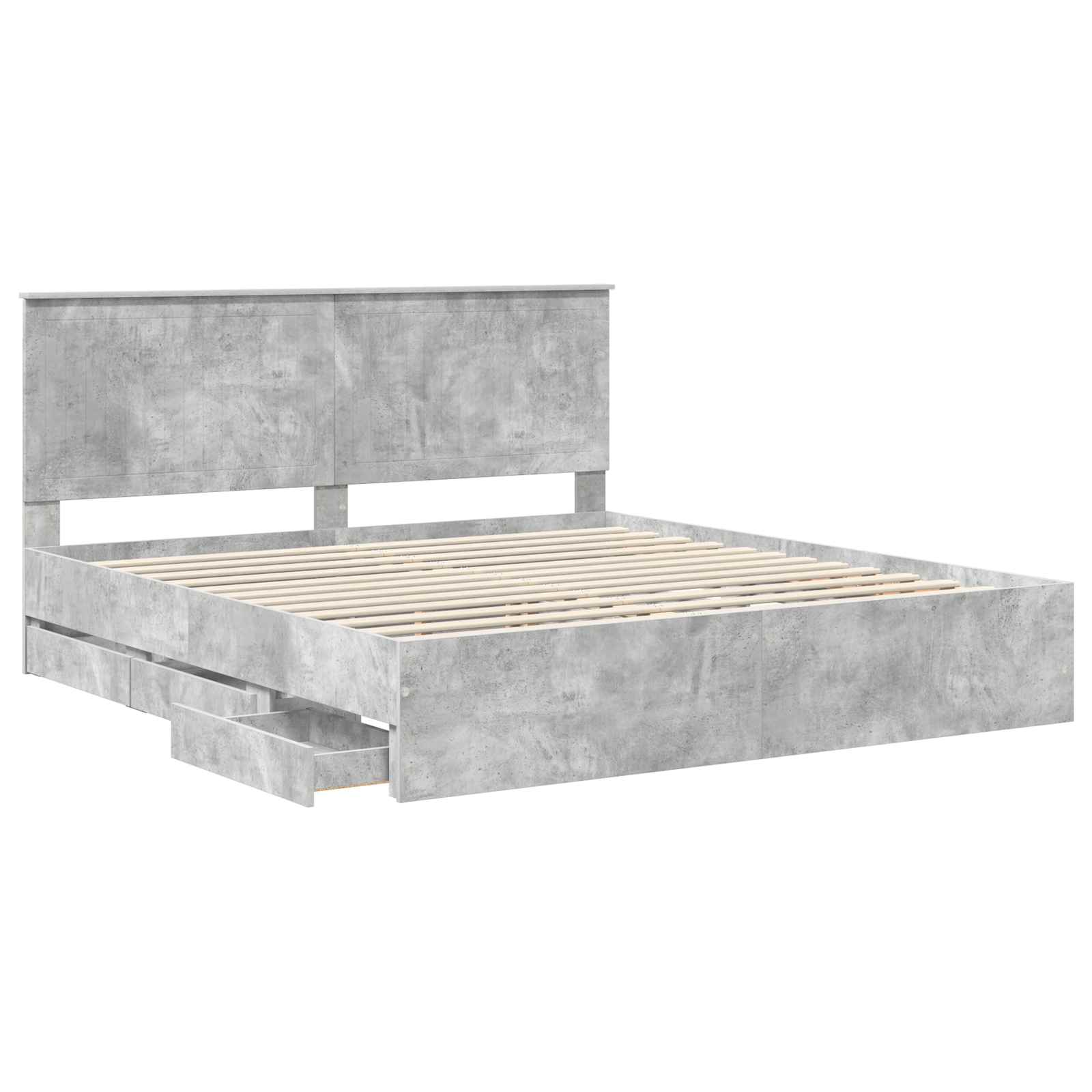 Cadre de lit Gris béton 180 x 200 cm Bois Ingénierie - XIOS