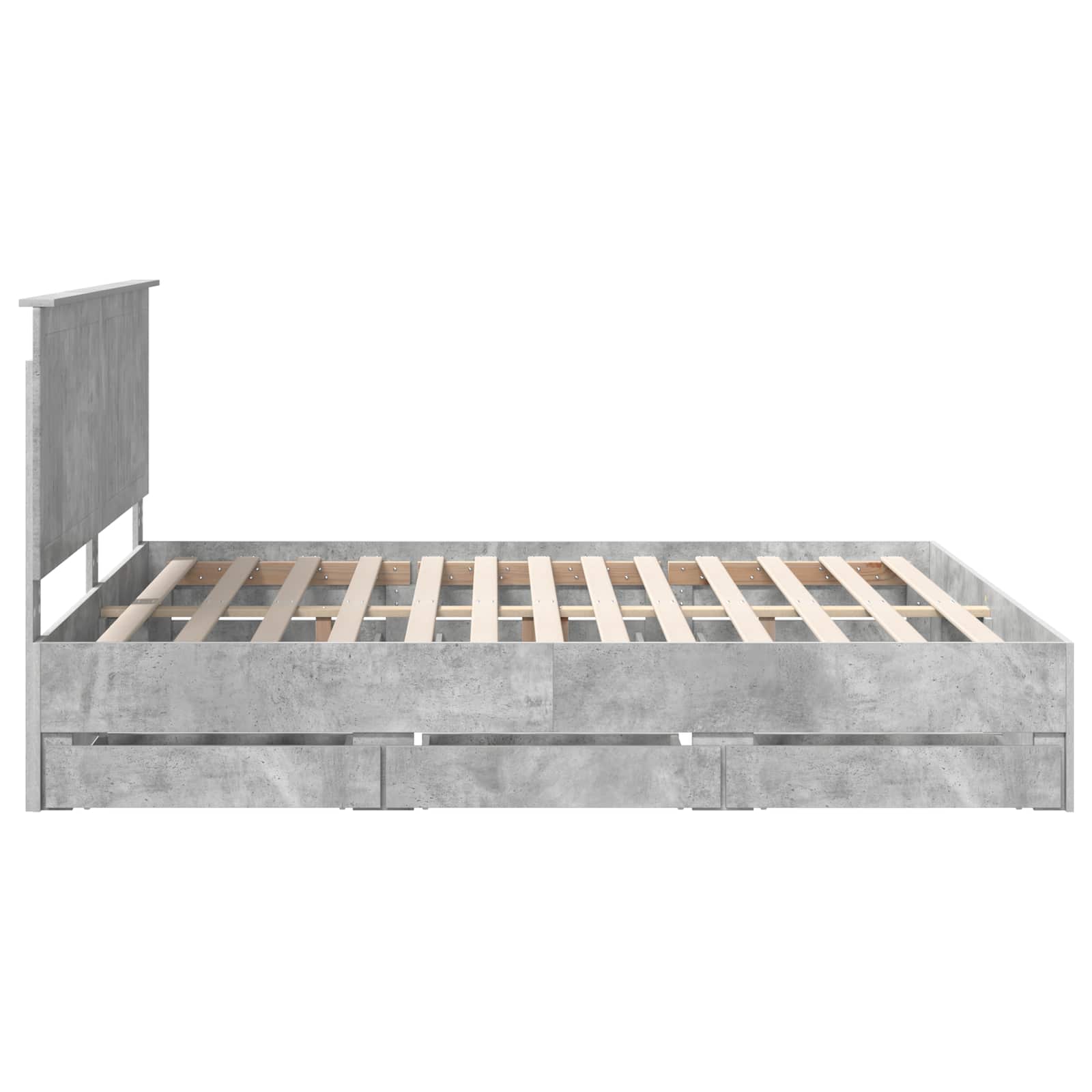 Cadre de lit Gris béton 180 x 200 cm Bois Ingénierie - XIOS