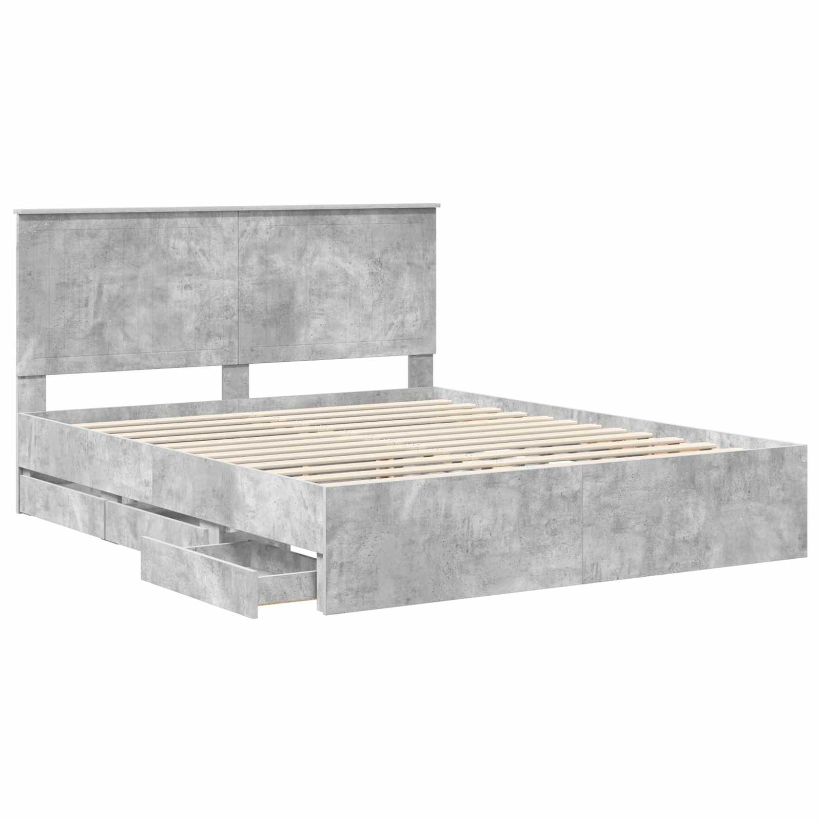 Cadre de lit Gris béton 160 x 200 cm Bois Ingénierie - XIOS