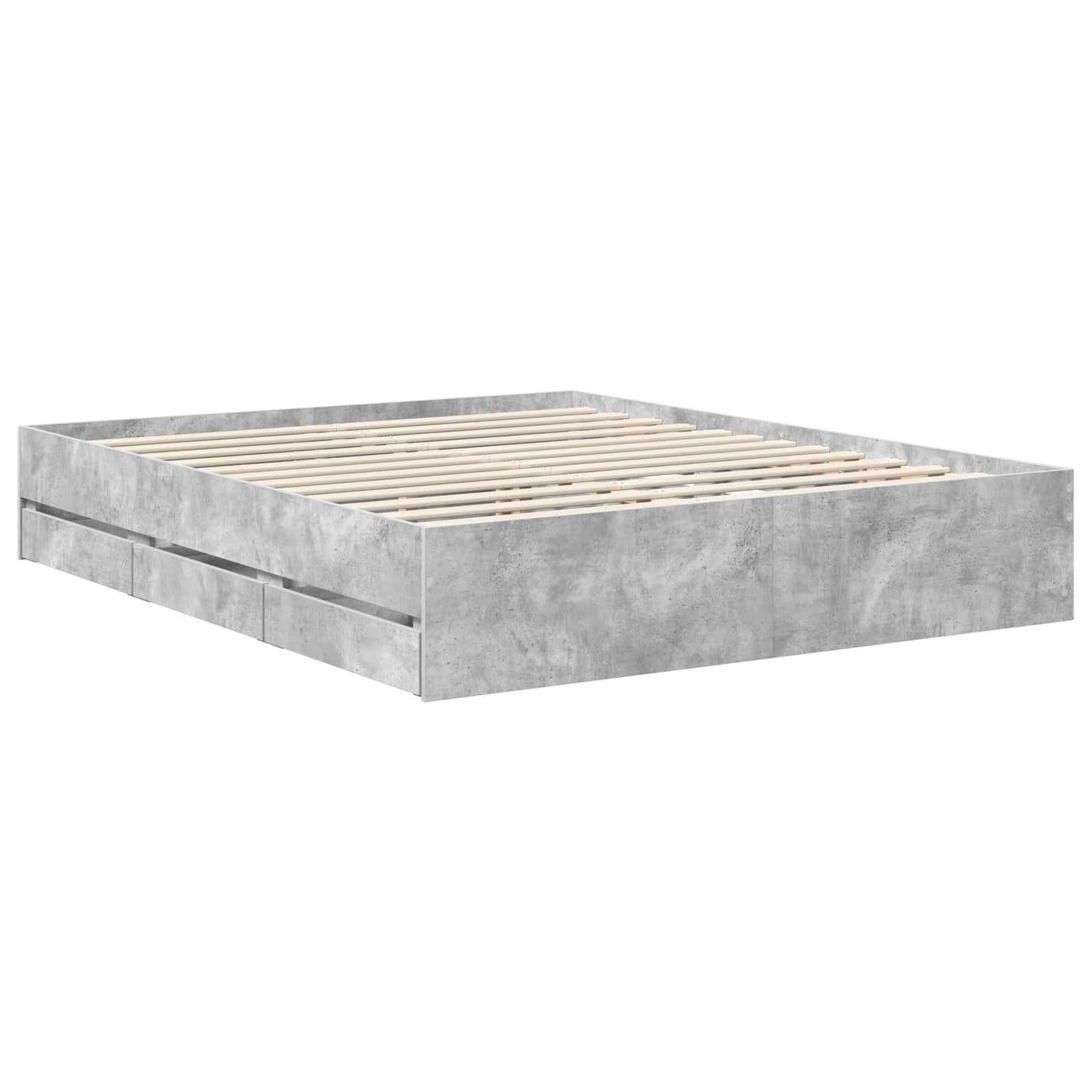 Cadre de lit Gris béton 160 x 200 cm Bois Ingénierie - XIOS