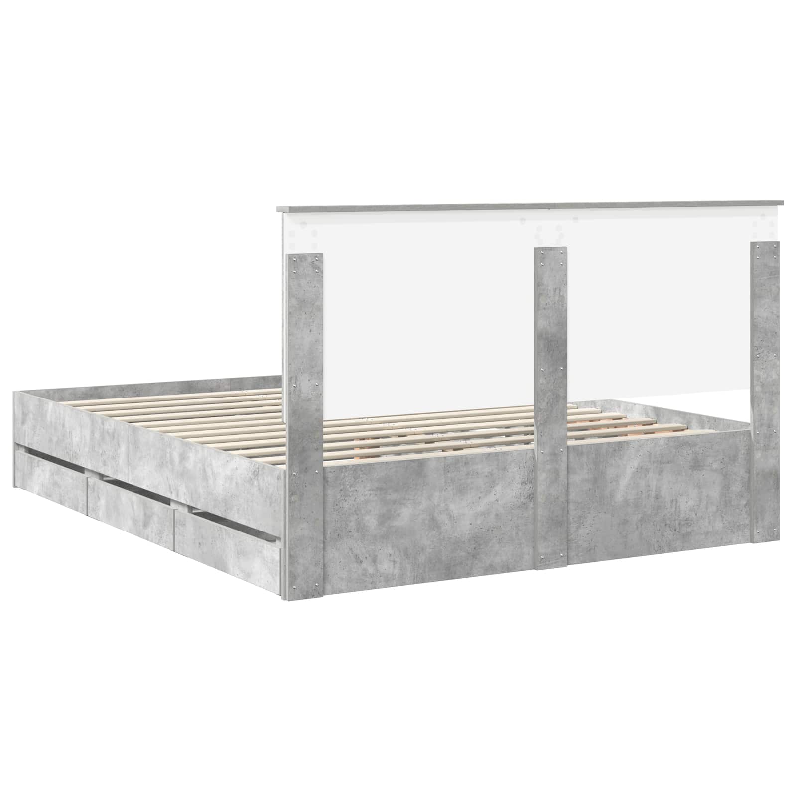 Cadre de lit Gris béton 160 x 200 cm Bois Ingénierie - XIOS