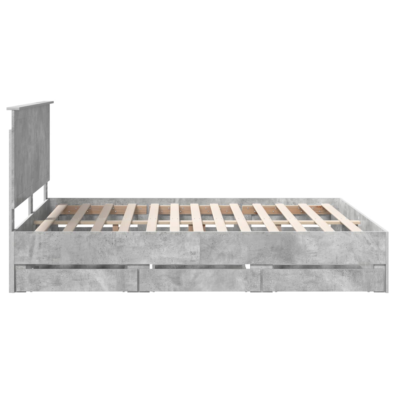 Cadre de lit Gris béton 160 x 200 cm Bois Ingénierie - XIOS