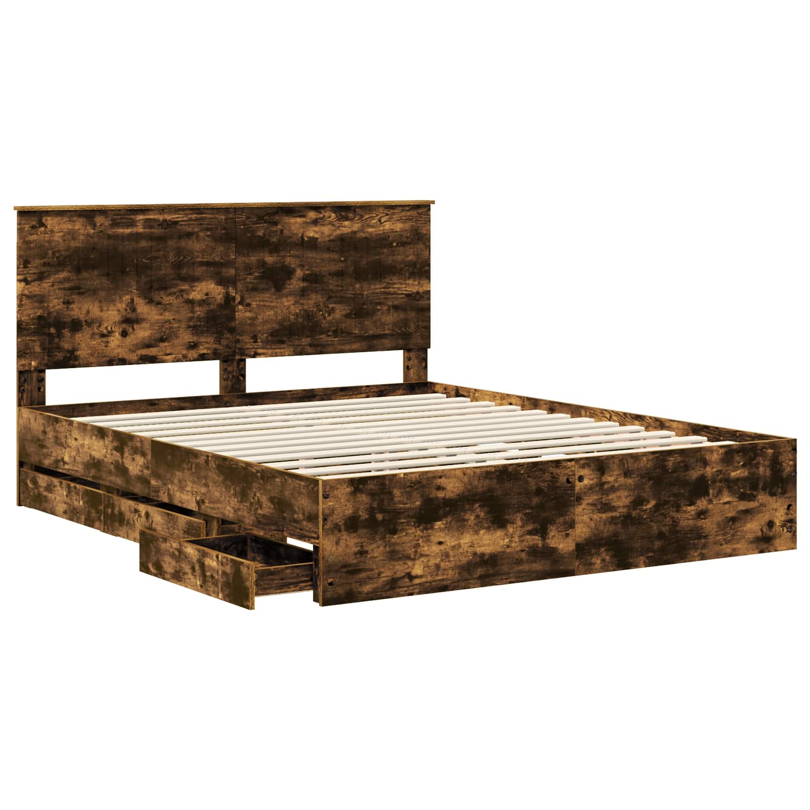 Cadre de lit Chêne fumé 160 x 200 cm Bois Ingénierie - XIOS
