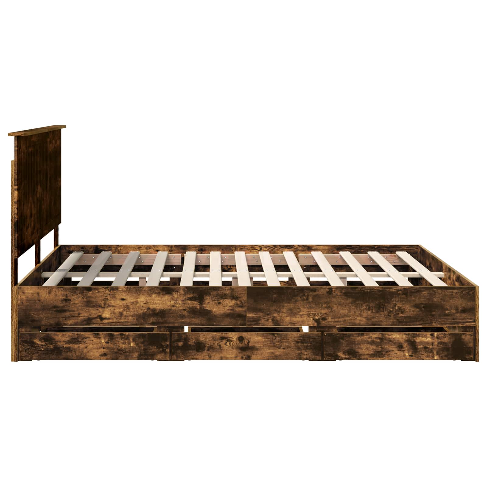 Cadre de lit Chêne fumé 160 x 200 cm Bois Ingénierie - XIOS