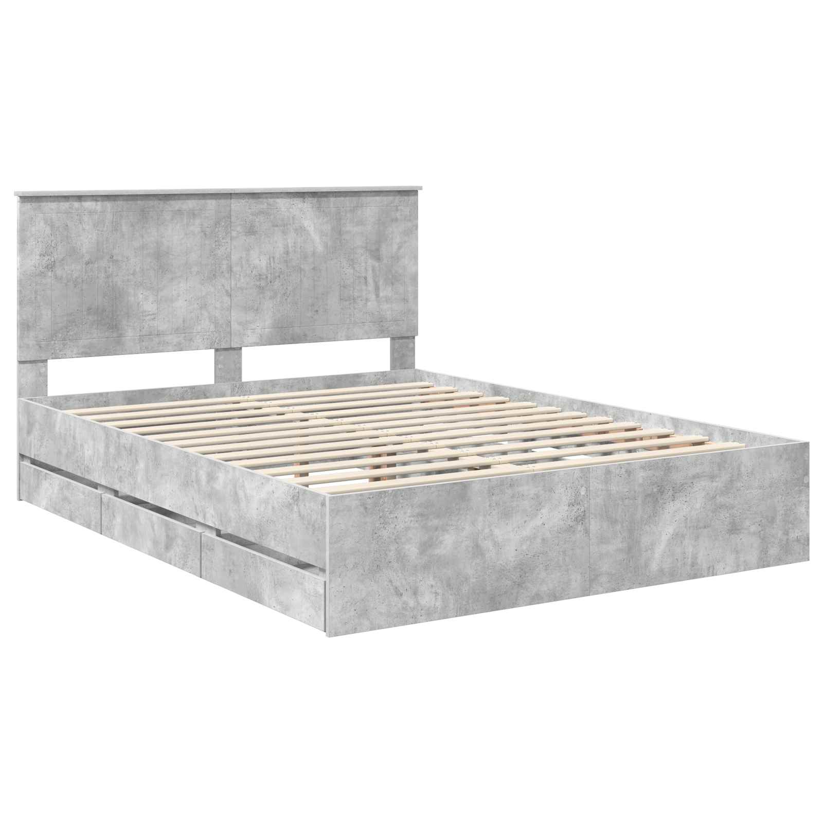 Cadre de lit Gris béton 150 x 200 cm Bois Ingénierie - XIOS
