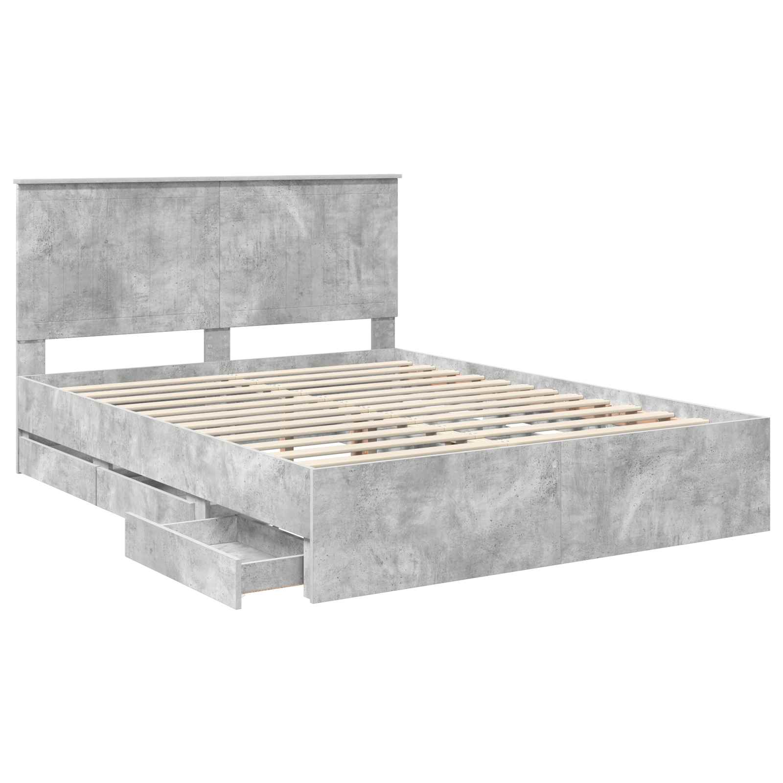 Cadre de lit Gris béton 150 x 200 cm Bois Ingénierie - XIOS