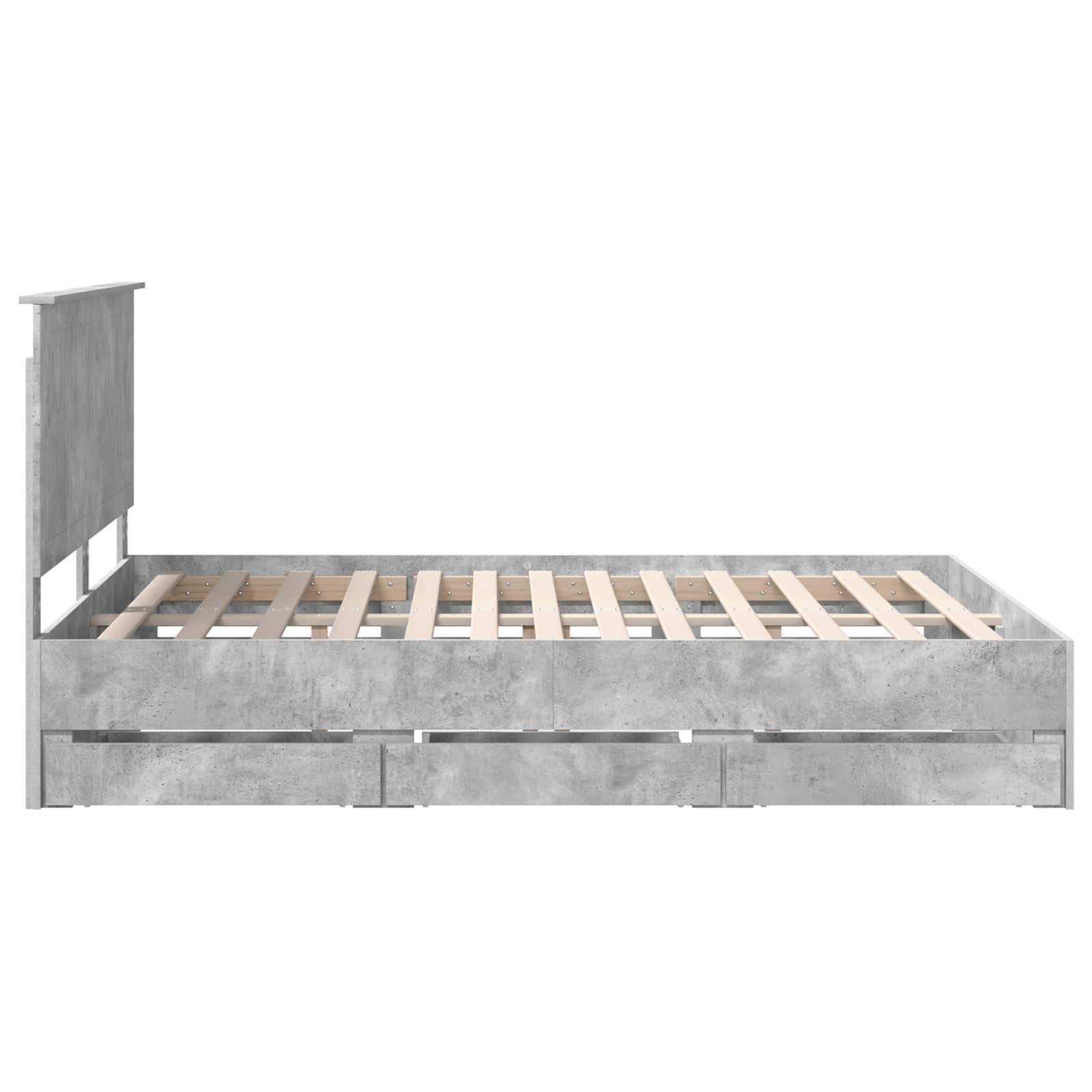 Cadre de lit Gris béton 150 x 200 cm Bois Ingénierie - XIOS