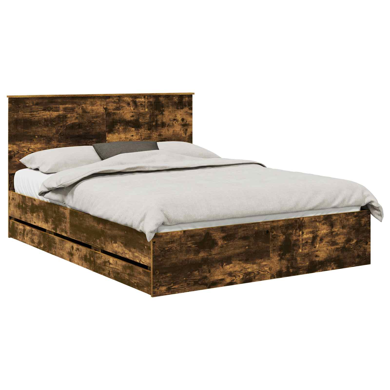 Cadre de lit Chêne fumé 150 x 200 cm Bois Ingénierie - XIOS