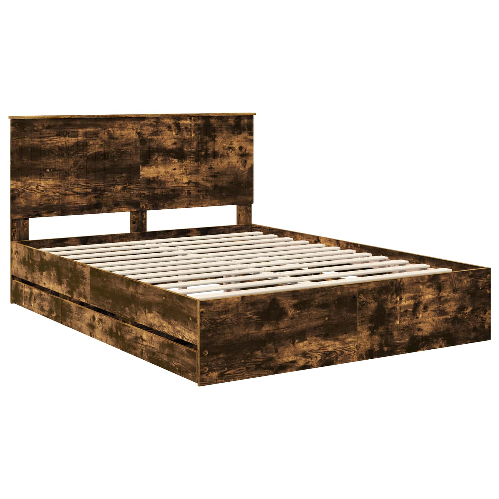 Cadre de lit Chêne fumé 150 x 200 cm Bois Ingénierie - XIOS