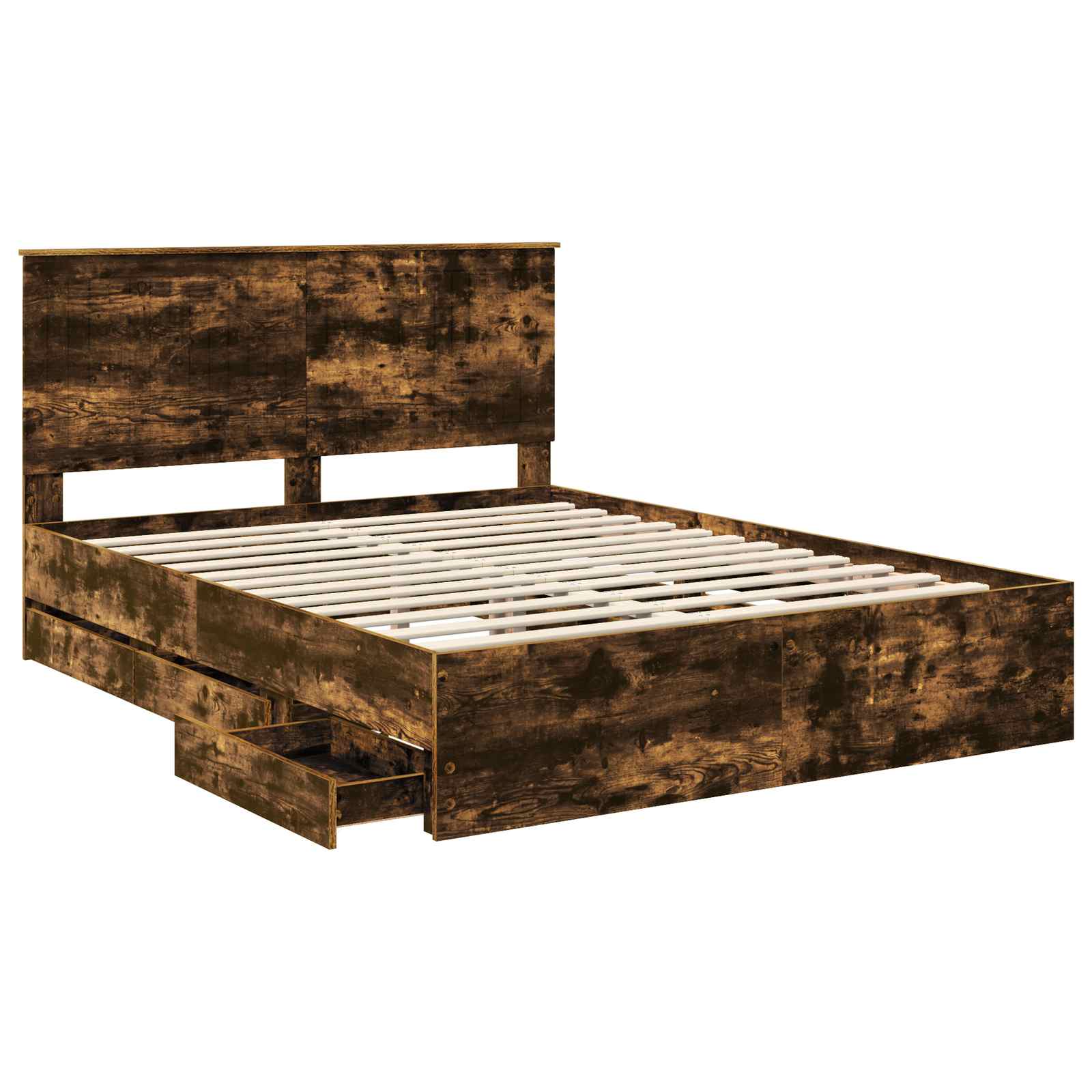Cadre de lit Chêne fumé 150 x 200 cm Bois Ingénierie - XIOS