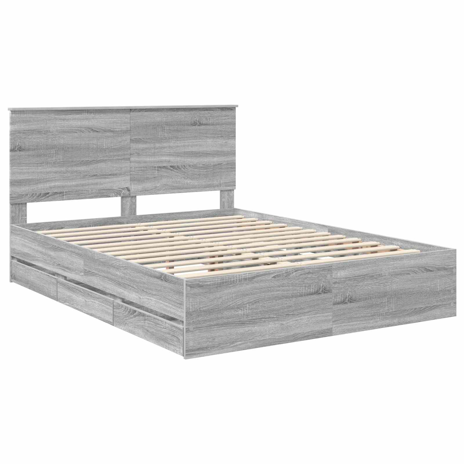 Cadre de lit Gris Sonoma 150 x 200 cm Bois Ingénierie - XIOS