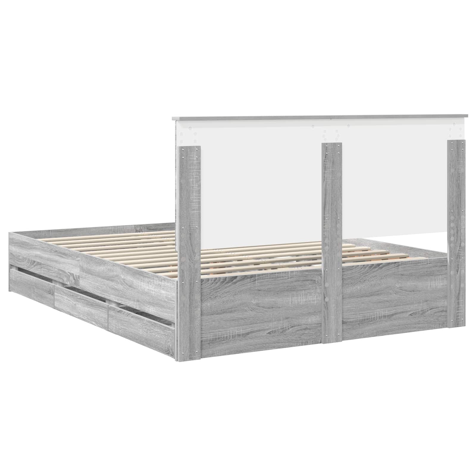 Cadre de lit Gris Sonoma 150 x 200 cm Bois Ingénierie - XIOS