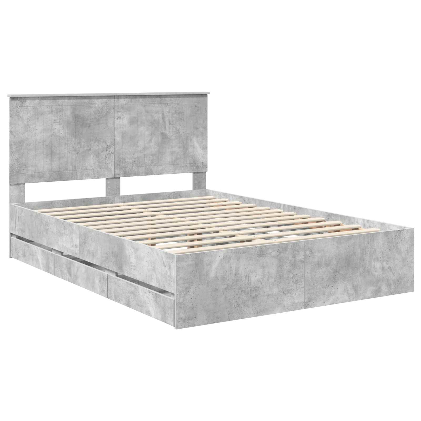 Cadre de lit Gris béton 140 x 200 cm Bois Ingénierie - XIOS