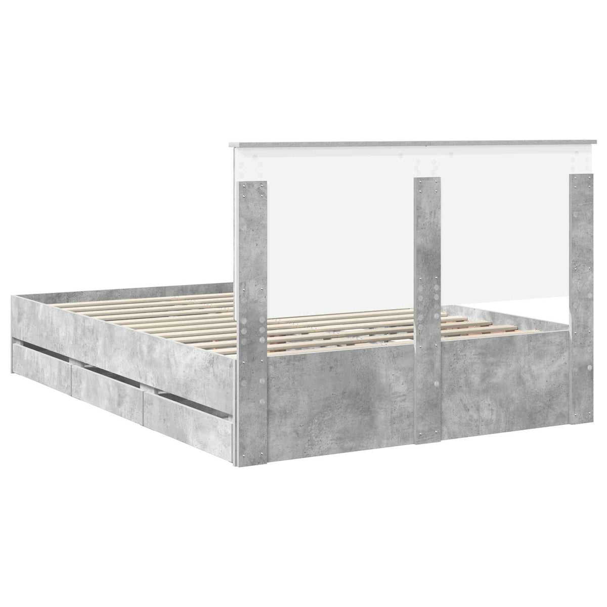 Cadre de lit Gris béton 140 x 200 cm Bois Ingénierie