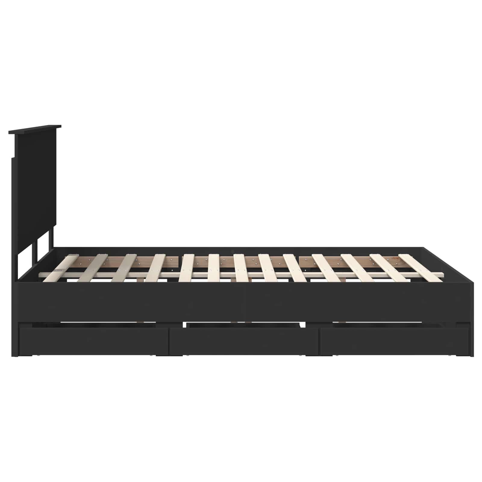 Cadre de lit avec tiroir Noir 140 x 190 cm Bois Ingénierie - XIOS