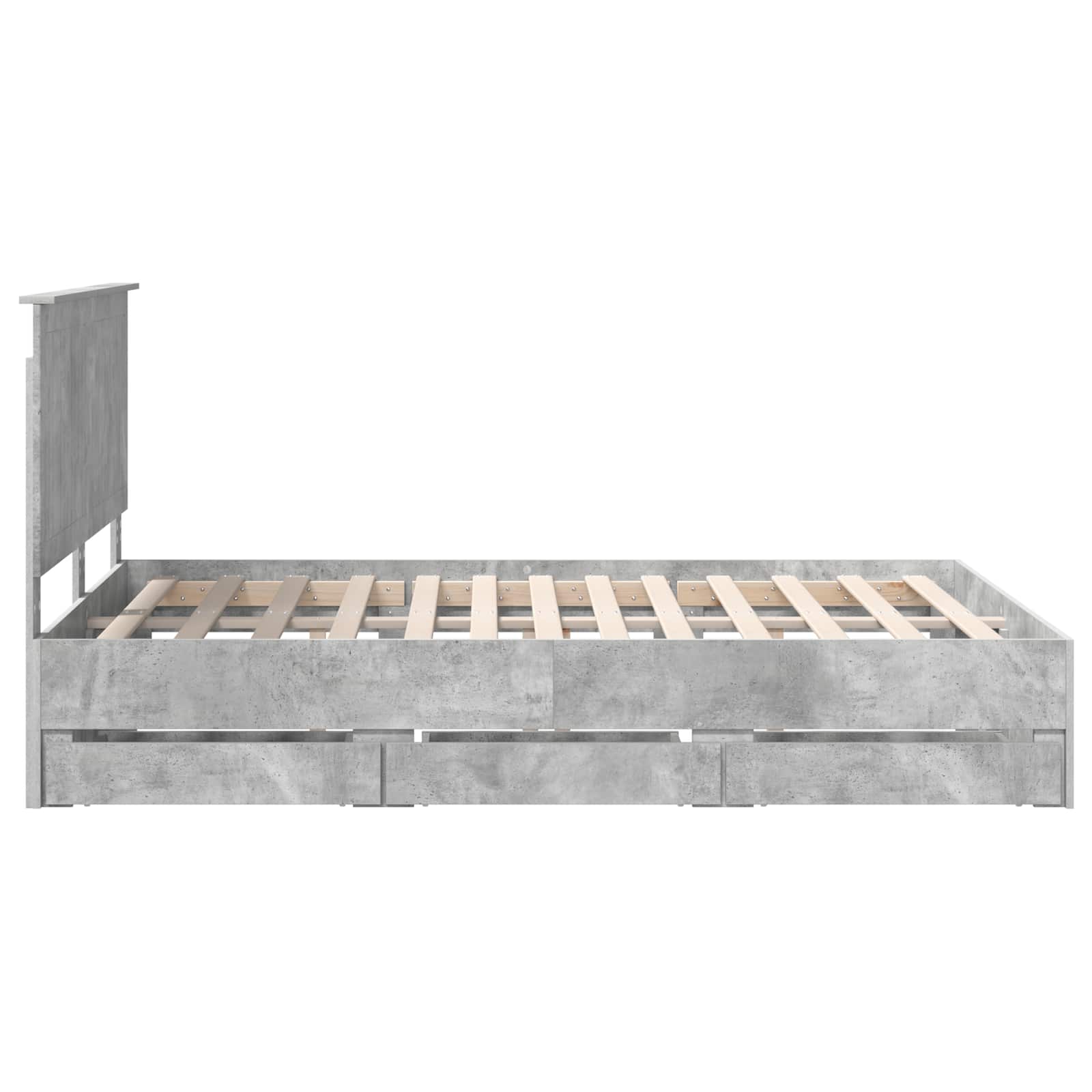 Cadre de lit Gris béton 140 x 190 cm Bois Ingénierie - XIOS