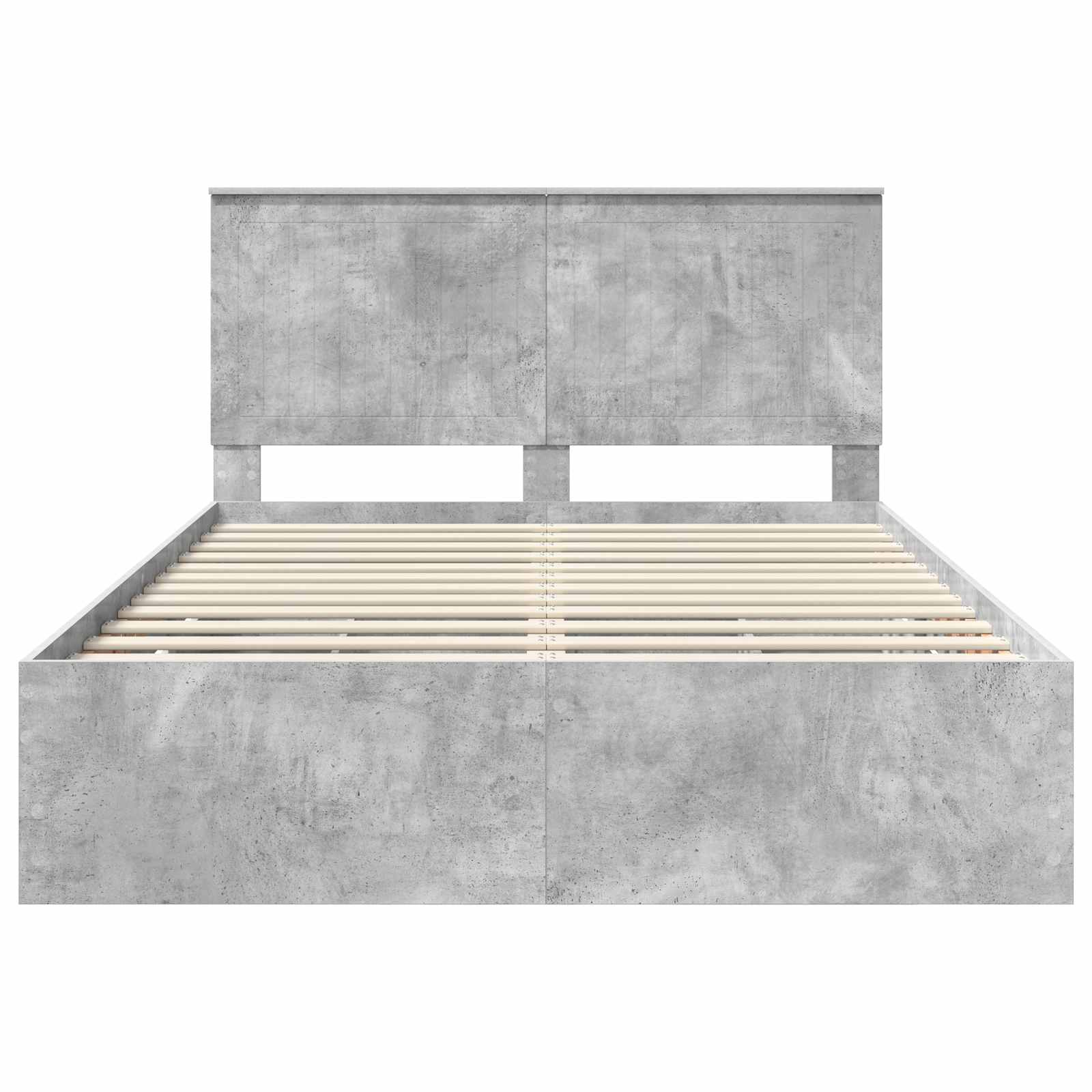 Cadre de lit Gris béton 135 x 190 cm Bois Ingénierie - XIOS