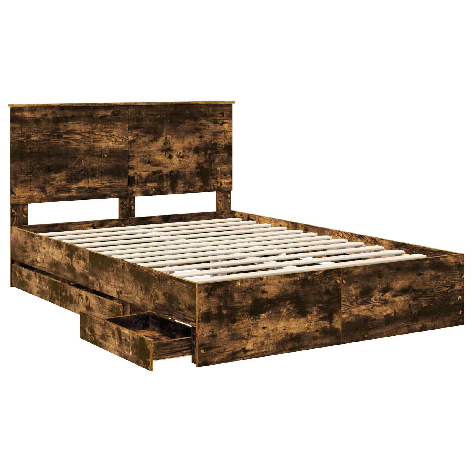 Cadre de lit Chêne fumé 135 x 190 cm Bois Ingénierie - XIOS