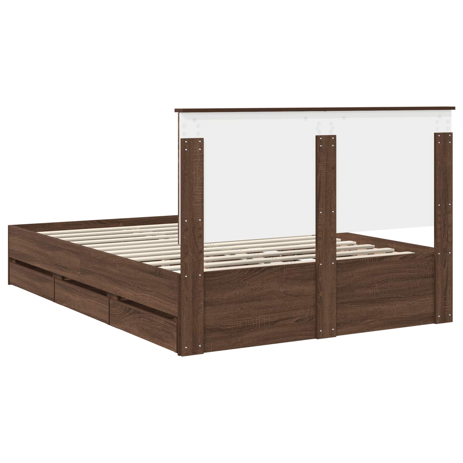 Cadre de lit Chêne brun 135 x 190 cm Bois Ingénierie - XIOS