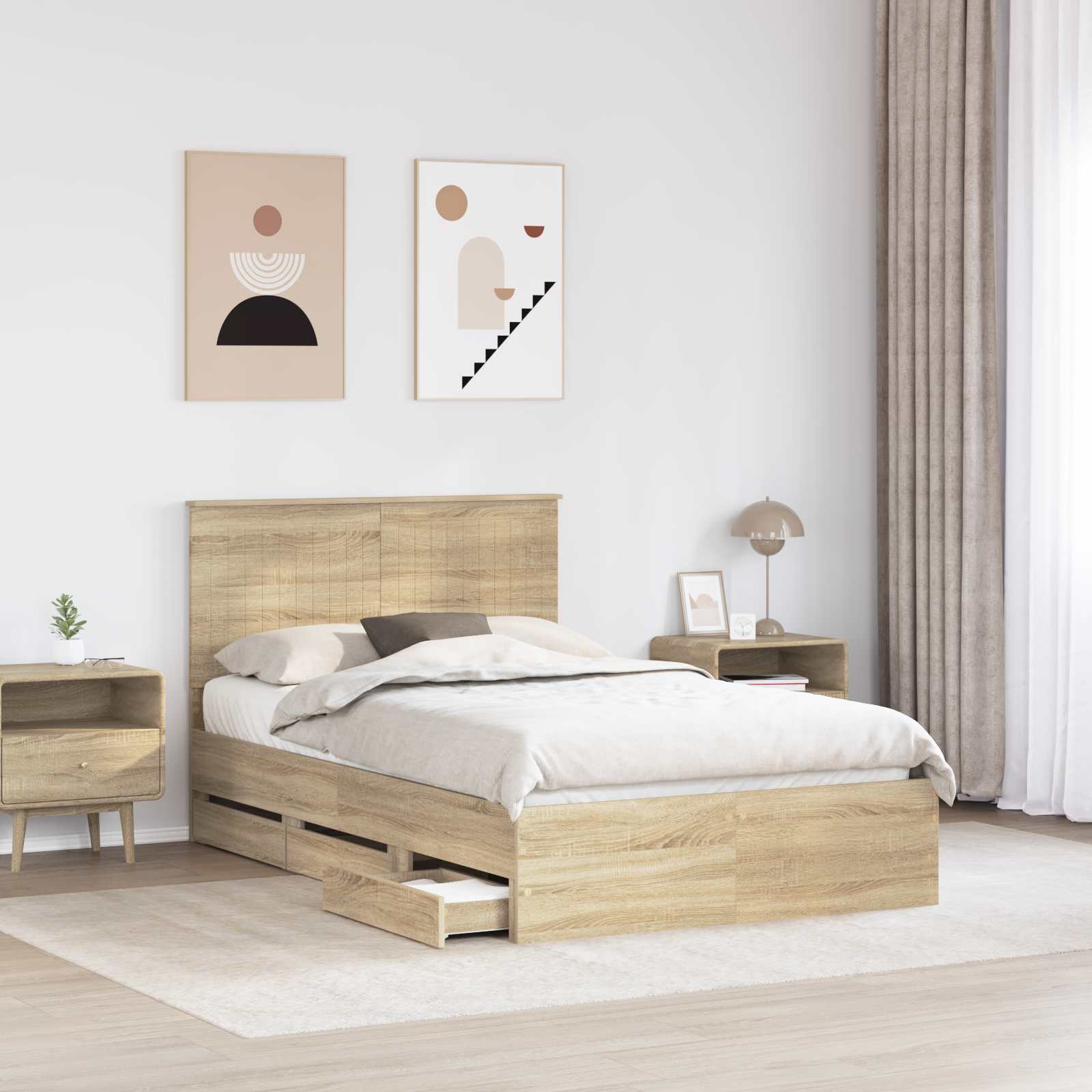 Cadre de lit Chêne Sonoma 120 x 190 cm Bois Ingénierie - XIOS