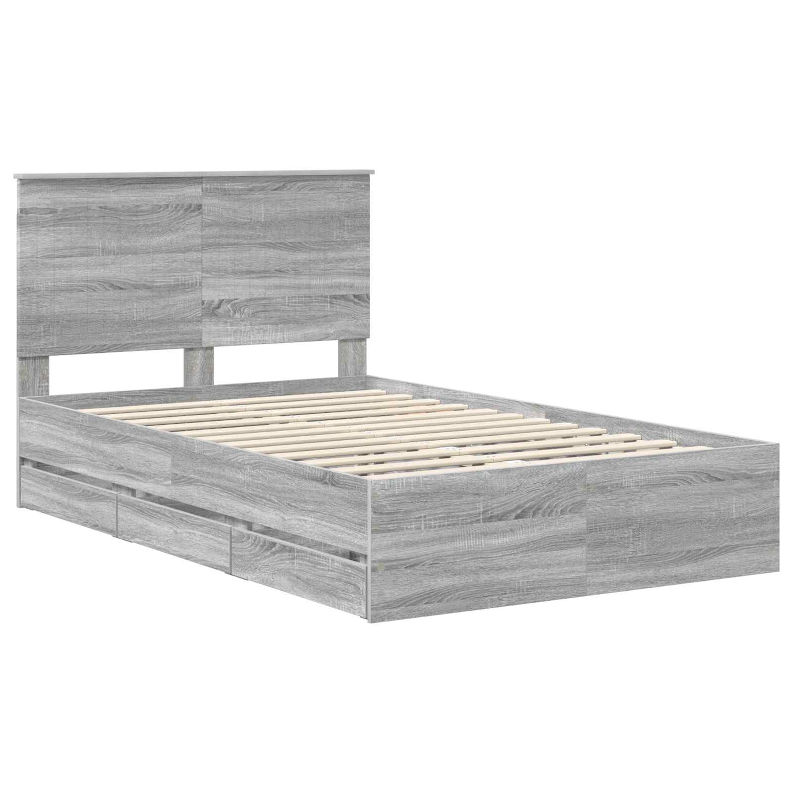 Cadre de lit Gris Sonoma 120 x 190 cm Bois Ingénierie - XIOS