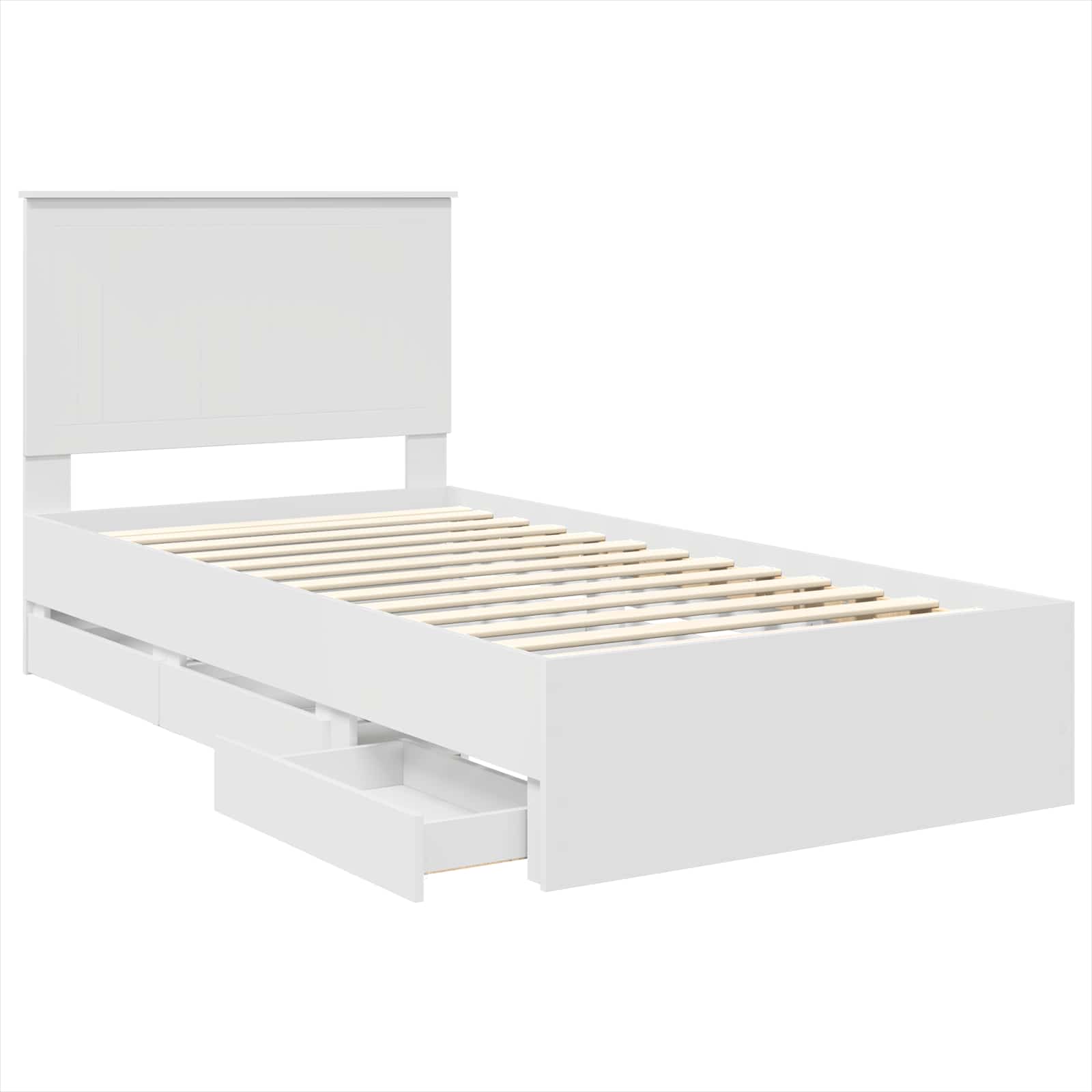 Cadre de lit avec tiroir Blanc 100 x 200 cm Bois Ingénierie - XIOS