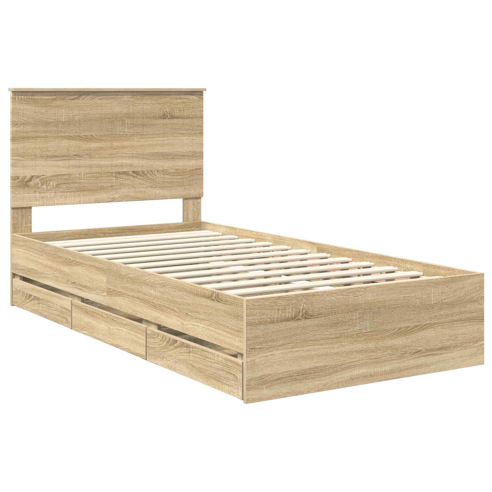 Cadre de lit Chêne Sonoma 100 x 200 cm Bois Ingénierie - XIOS
