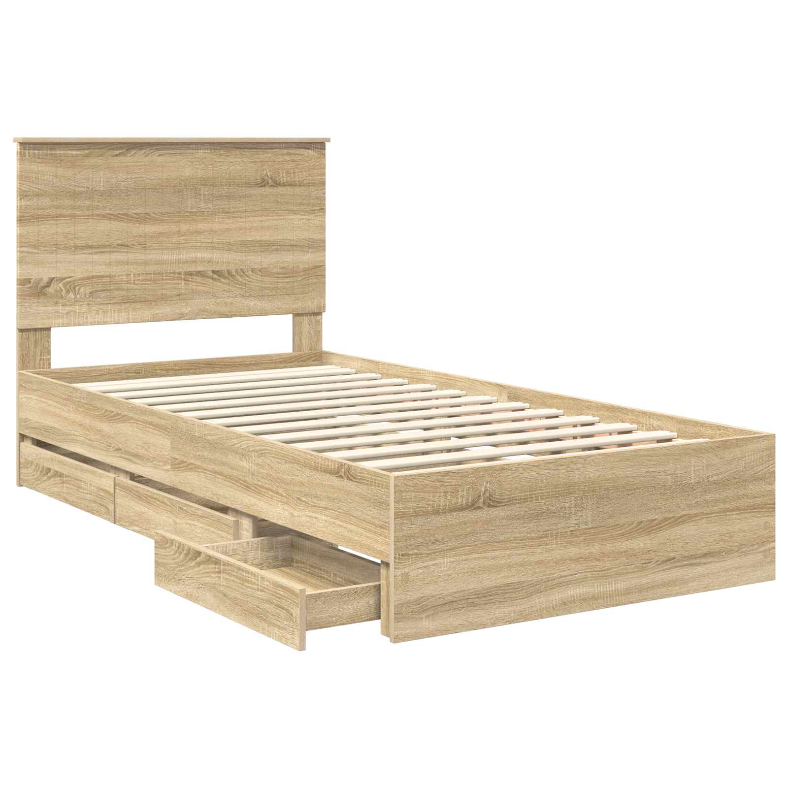 Cadre de lit Chêne Sonoma 100 x 200 cm Bois Ingénierie - XIOS