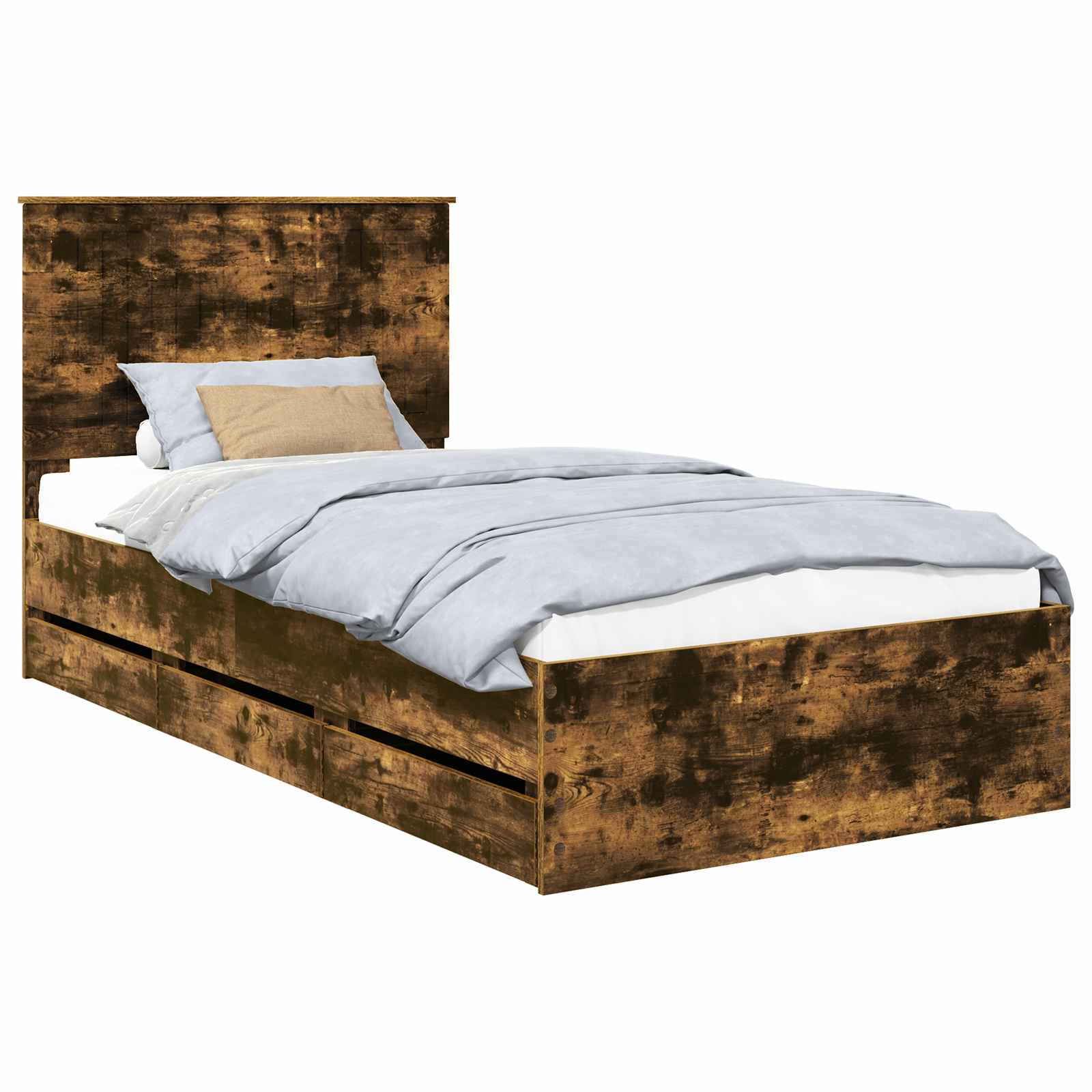 Cadre de lit Chêne fumé 100 x 200 cm Bois Ingénierie - XIOS