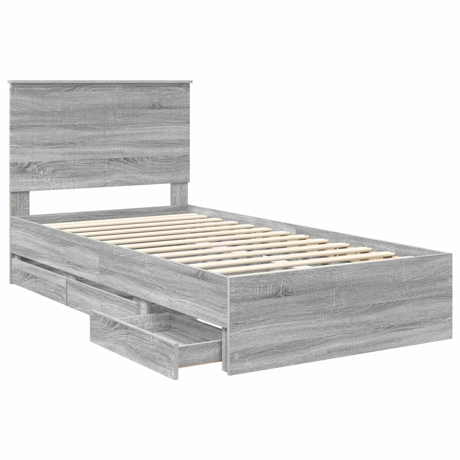 Cadre de lit Gris Sonoma 100 x 200 cm Bois Ingénierie - XIOS
