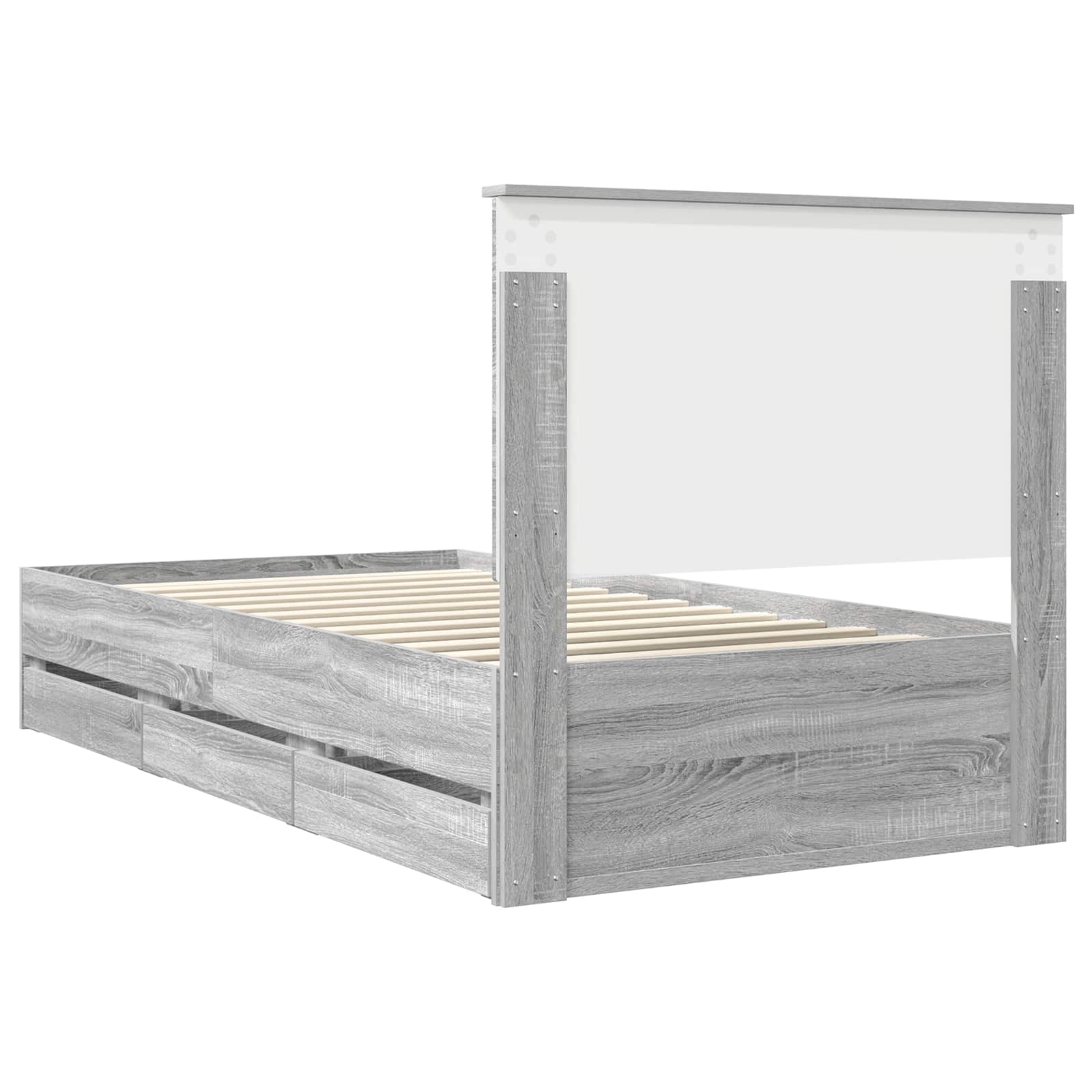 Cadre de lit Gris Sonoma 100 x 200 cm Bois Ingénierie - XIOS