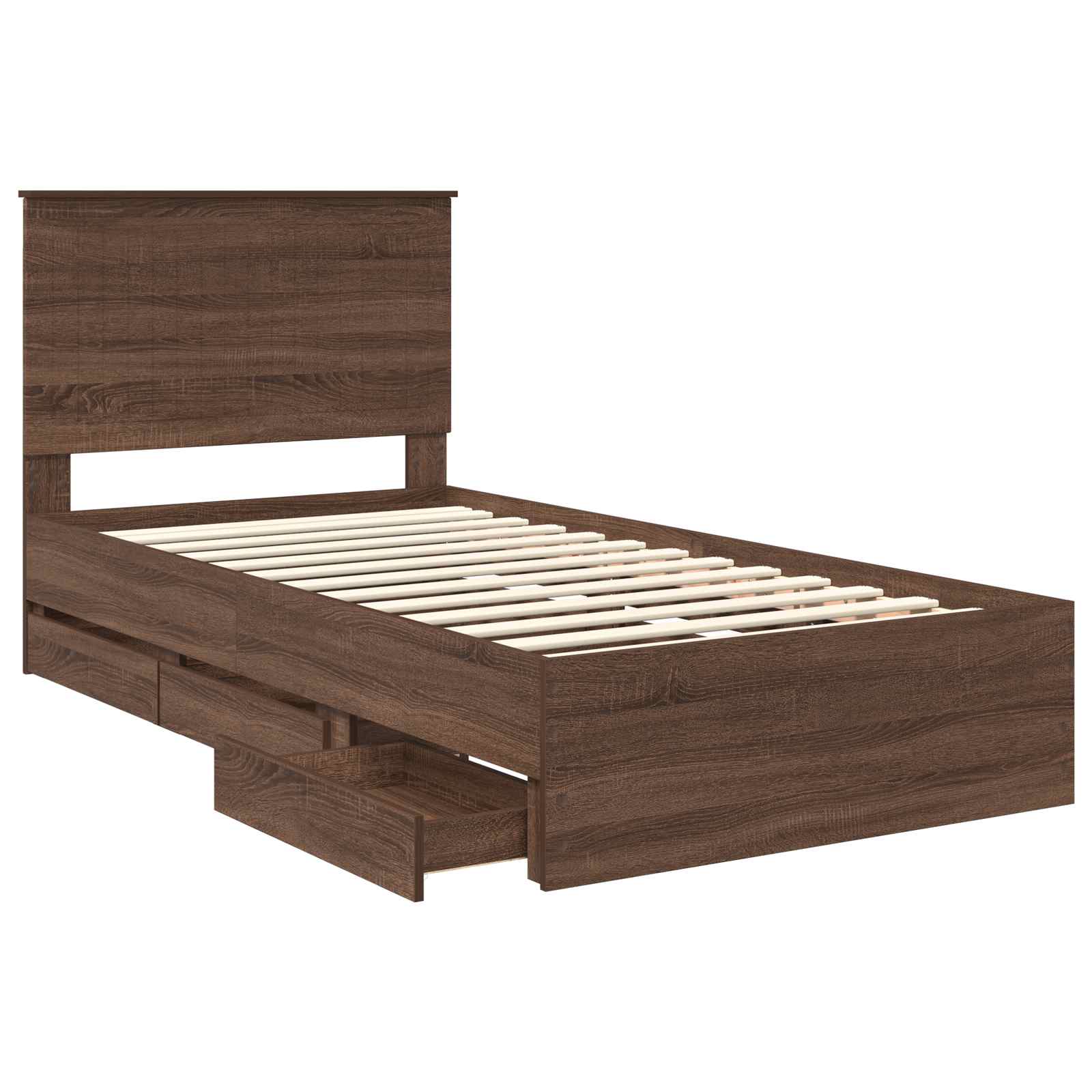 Cadre de lit Chêne brun 100 x 200 cm Bois Ingénierie - XIOS