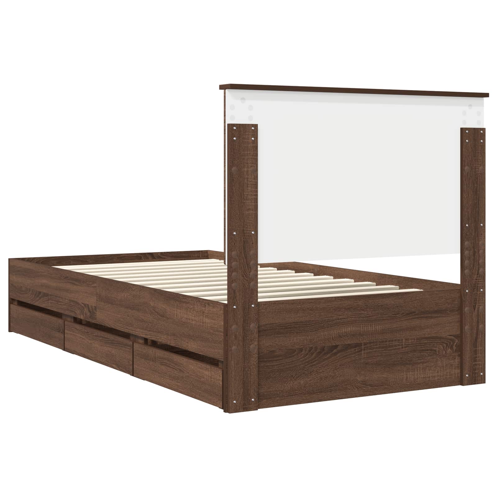 Cadre de lit Chêne brun 100 x 200 cm Bois Ingénierie - XIOS