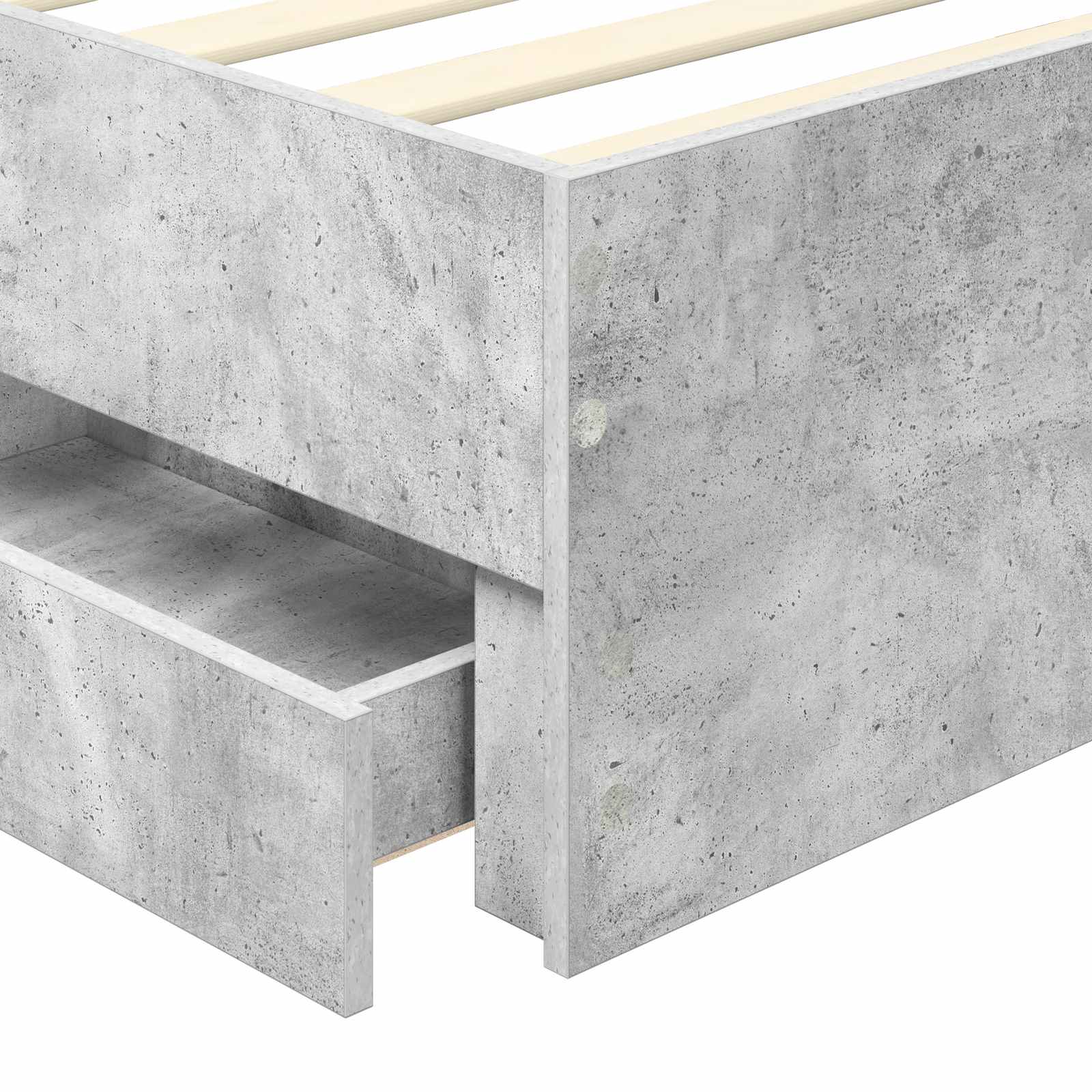 Cadre de lit avec tiroir Gris béton 90 x 200 cm Bois Ingénierie - XIOS