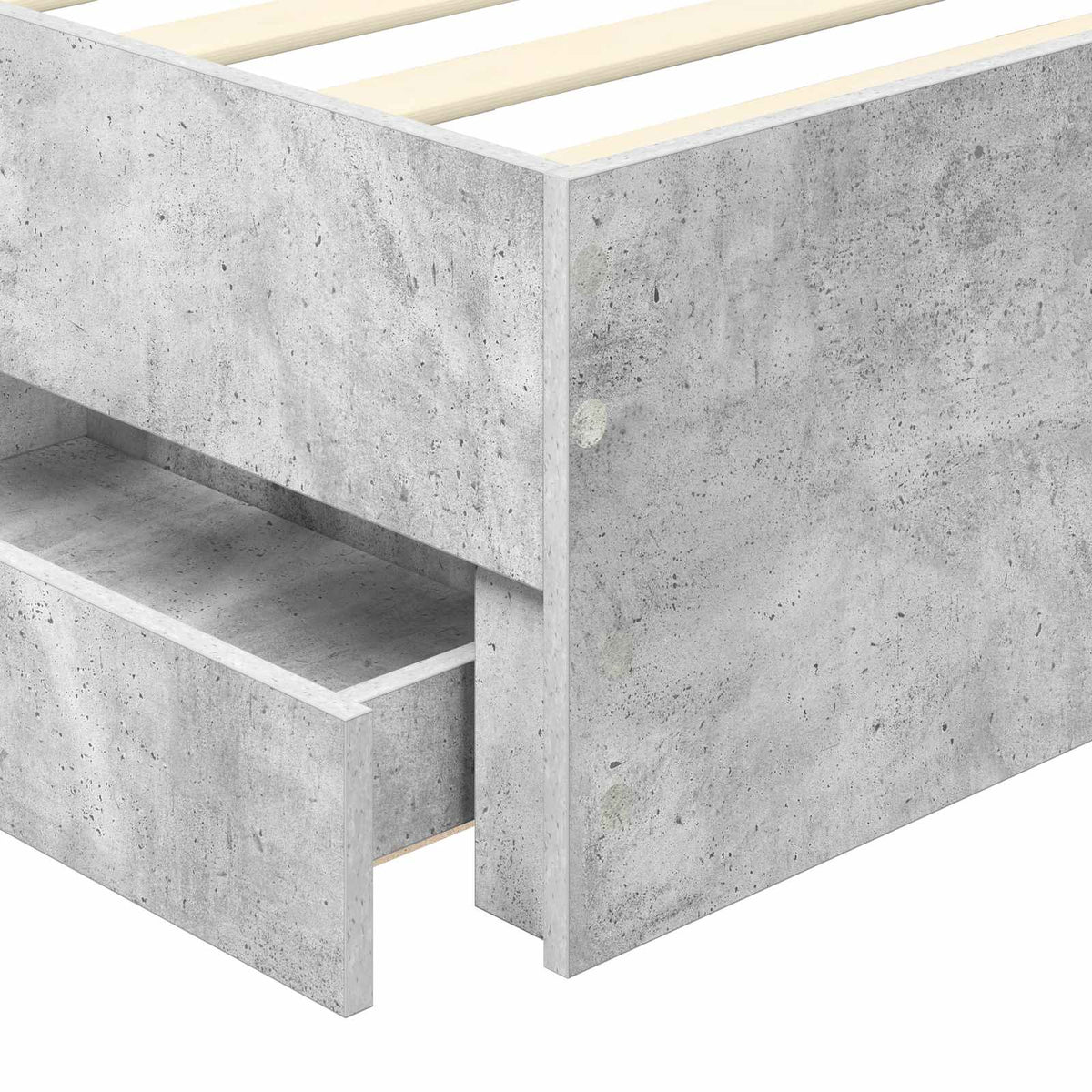 Cadre de lit avec tiroir Gris béton 90 x 200 cm Bois Ingénierie