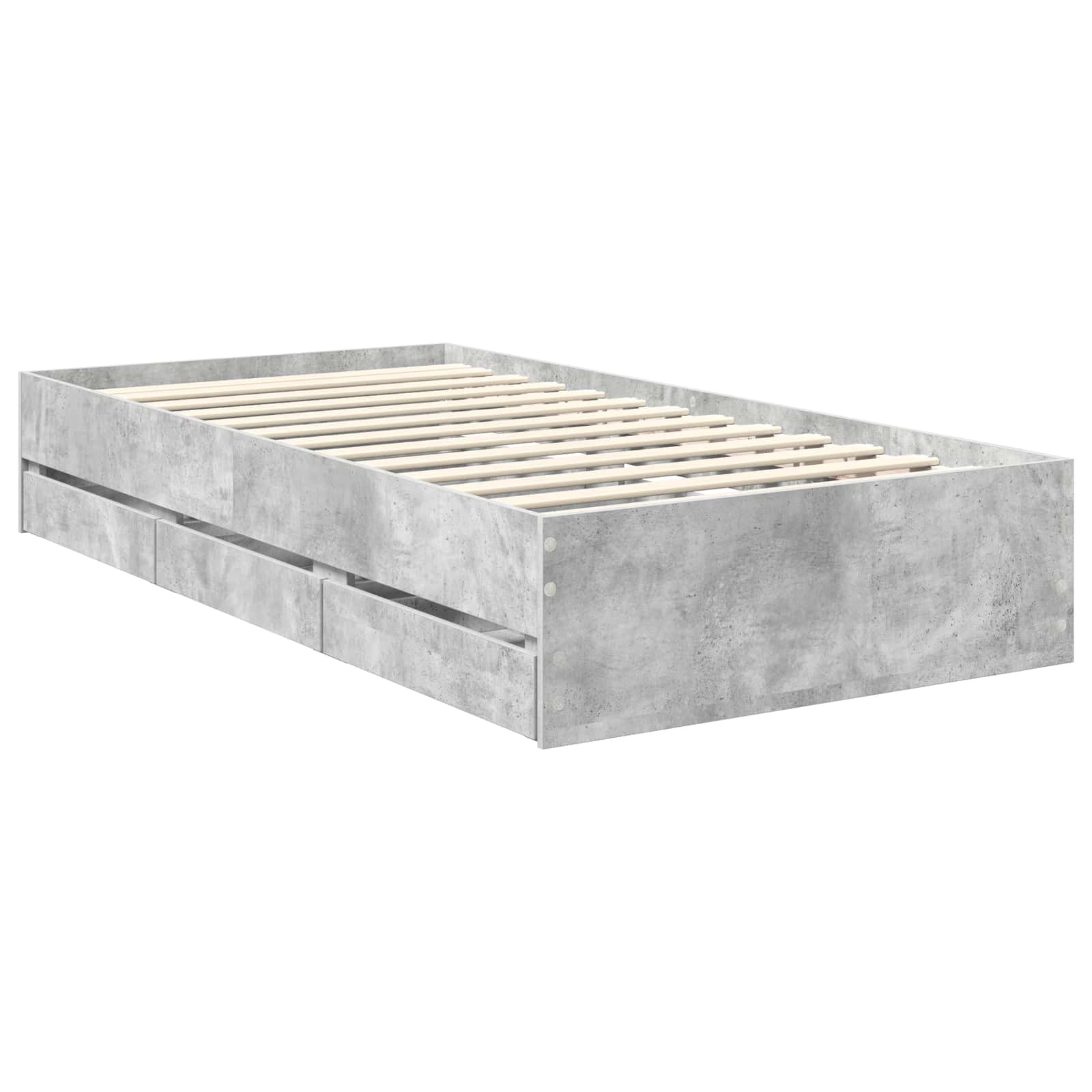 Cadre de lit avec tiroir Gris béton 90 x 200 cm Bois Ingénierie - XIOS