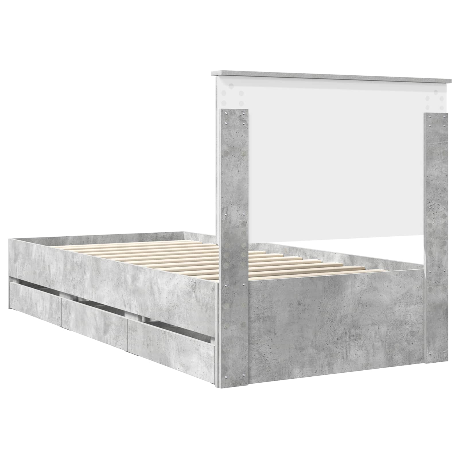 Cadre de lit avec tiroir Gris béton 90 x 200 cm Bois Ingénierie - XIOS