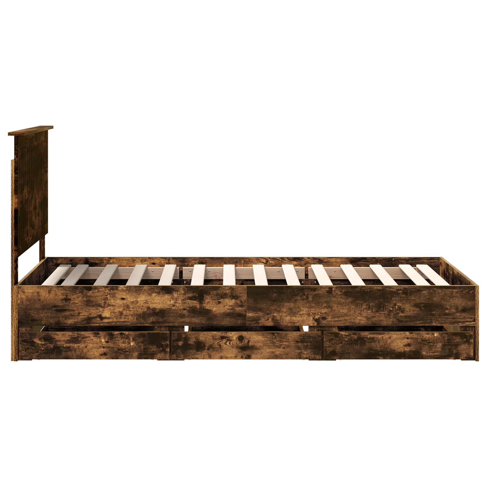 Cadre de lit avec tiroir Chêne fumé 90 x 200 cm Bois Ingénierie - XIOS