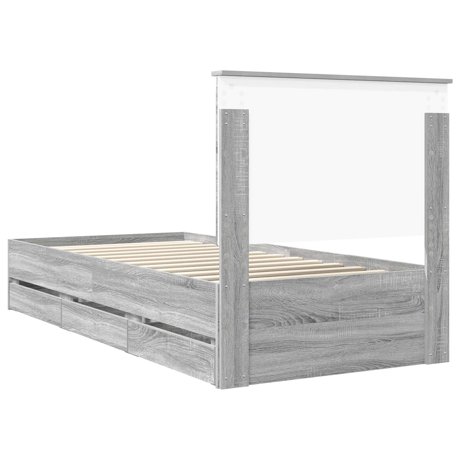 Cadre de lit Gris Sonoma 90 x 190 cm Bois Ingénierie - XIOS