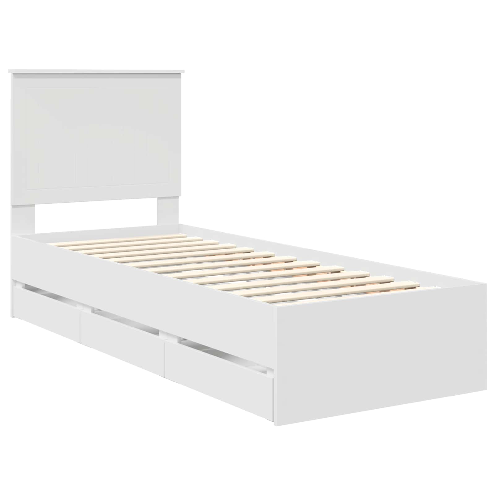 Cadre de lit avec tiroir Blanc 75 x 190 cm Bois Ingénierie - XIOS