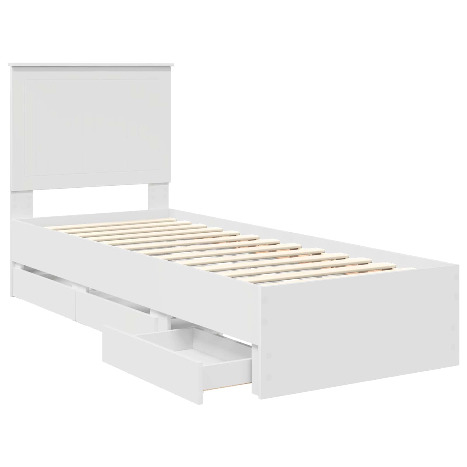 Cadre de lit avec tiroir Blanc 75 x 190 cm Bois Ingénierie - XIOS