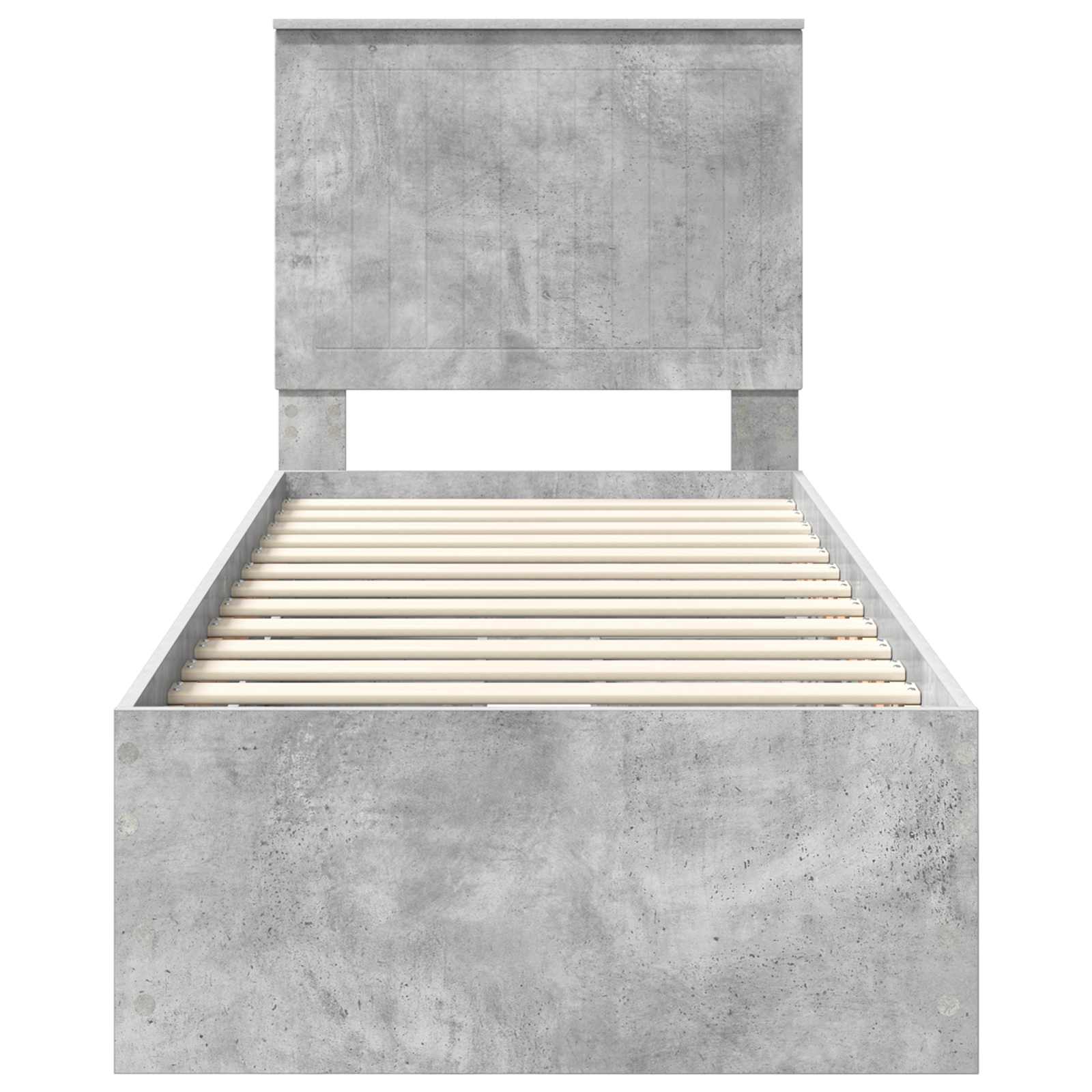 Cadre de lit avec tiroir Gris béton 75 x 190 cm Bois Ingénierie