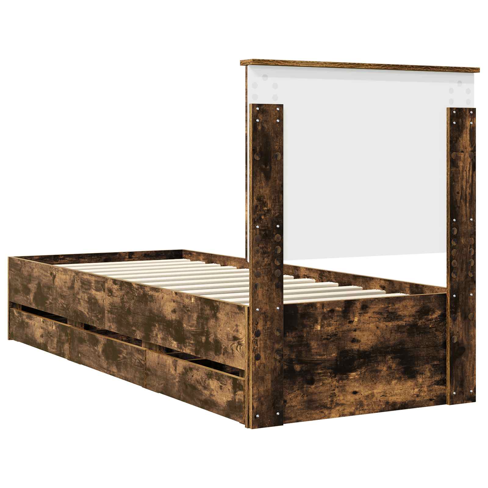 Cadre de lit avec tiroir Chêne fumé 75 x 190 cm Bois Ingénierie - XIOS
