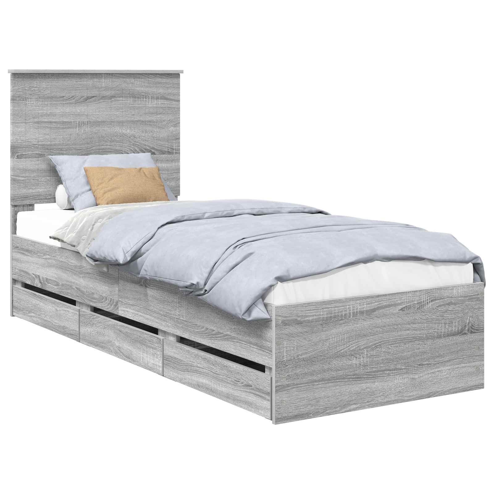 Cadre de lit Gris Sonoma 75 x 190 cm Bois Ingénierie - XIOS
