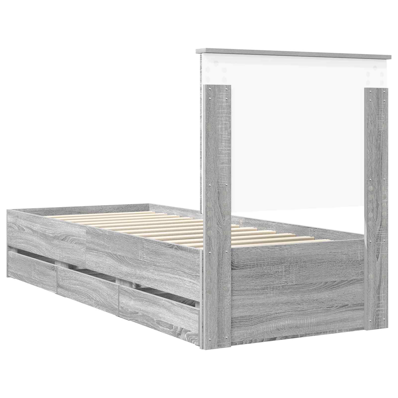 Cadre de lit Gris Sonoma 75 x 190 cm Bois Ingénierie - XIOS